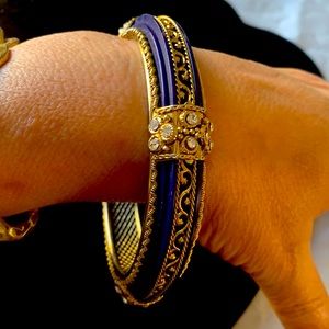 Gold and blue bangle